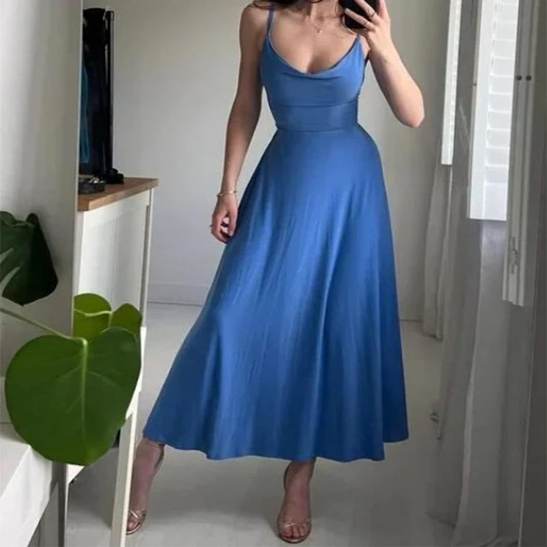 Levoire | Élégant Maxi Robe Pour Événements Bleu