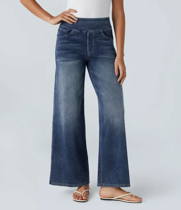 Levoire | Pantalon Denim Stretch Taille Haute Femme