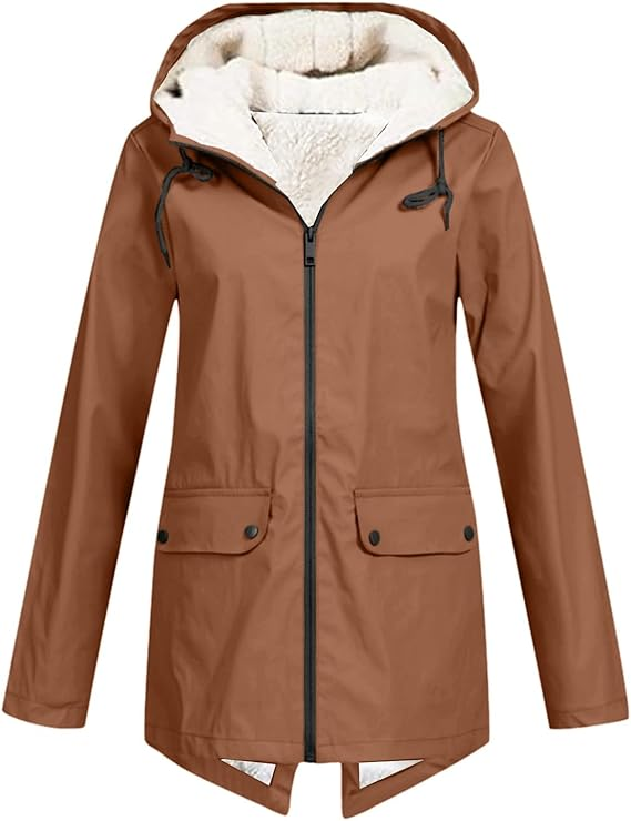Levoire | Veste à capuche à manches longues chaude avec zip Braun