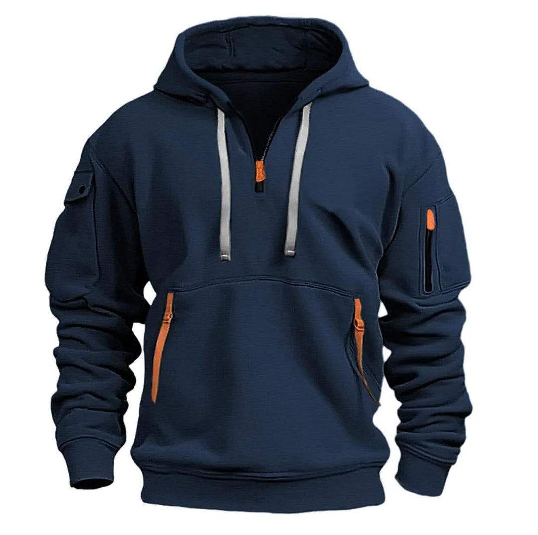 Levoire | Sweat à capuche à fermeture éclair semi-ouverte Bleu