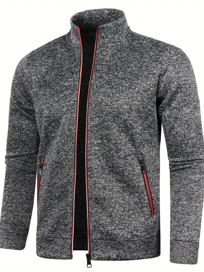 Levoire | Cardigan Moderne Avec Fermeture Éclair Complète Gris foncé