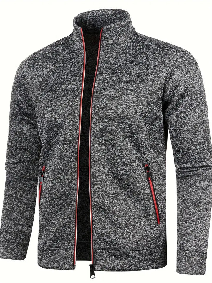 Levoire | Cardigan Moderne Avec Fermeture Éclair Complète Gris foncé
