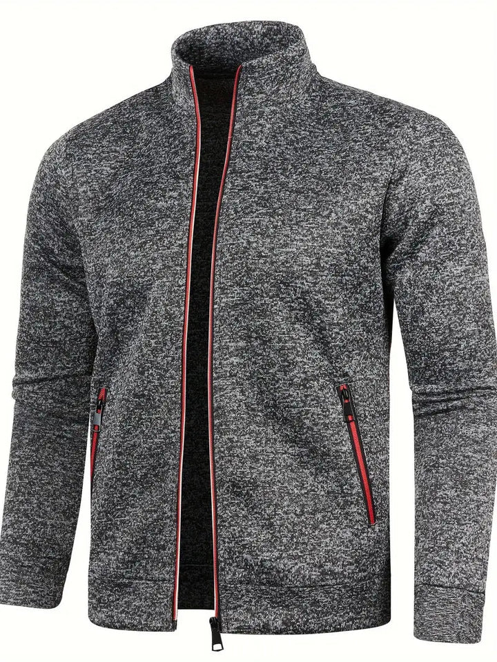 Levoire | Veste Slim Fit À Manches Longues Avec Fermeture Éclair Gris foncé
