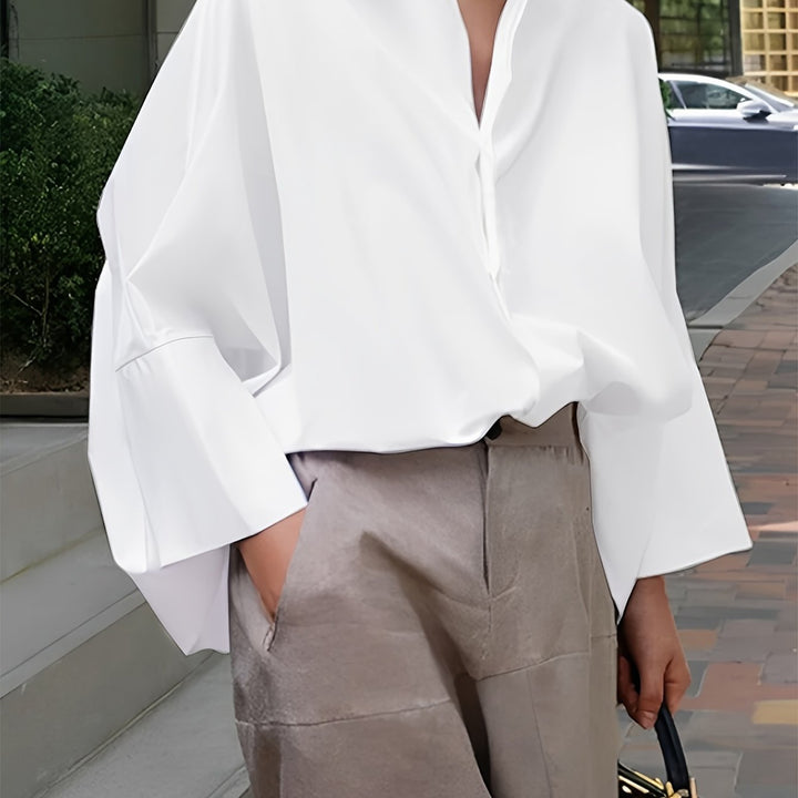 Levoire | Chemise Col Intemporel Avec Manches Longues À Poignets Blanc