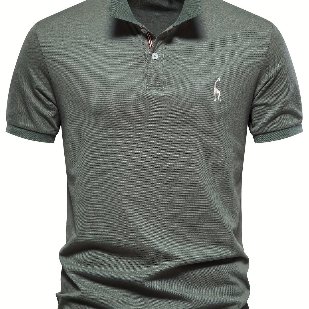 Levoire | Chemise Pour Hommes Unie Avec Motif De Girafe Olive vert 1