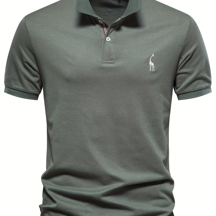 Levoire | Chemise Pour Hommes Unie Avec Motif De Girafe Olive vert 1
