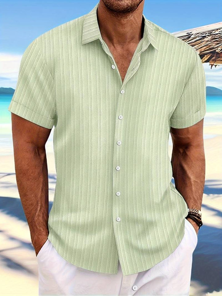 Levoire | Chemise Élégante À Motif Rayé Décontracté Vert clair