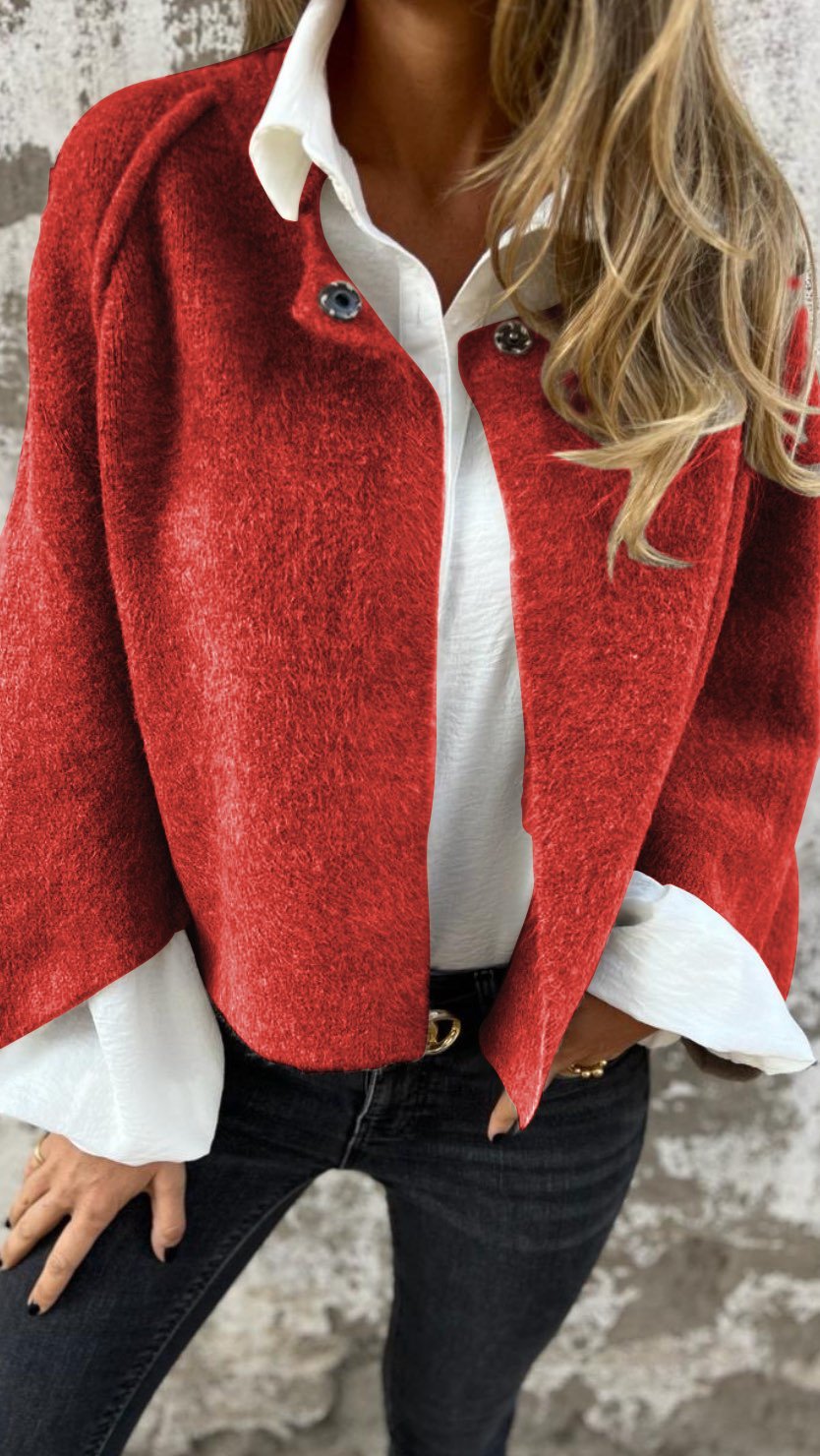 Levoire | Manteau En Laine Pour Femmes Avec Encolure Ronde Et Manches Longues Rot