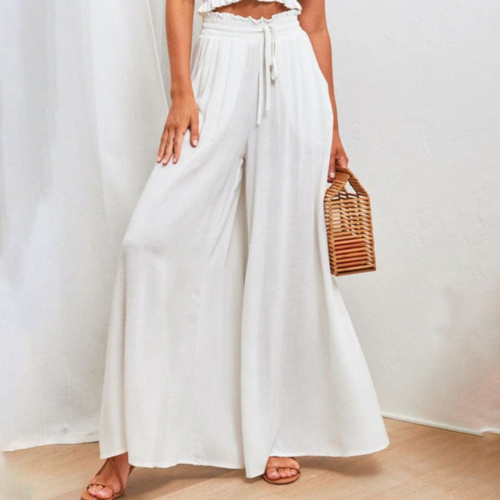 Levoire | Pantalons D'Été Décontractés Et Aérés Pour Femmes Avec Jambes Larges Blanc