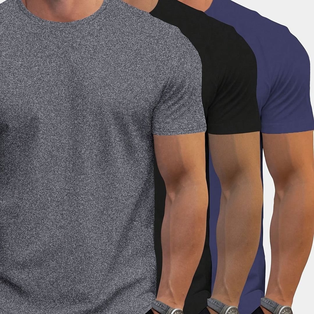 Levoire | Setti 3 T-Shirts Pour Hommes À Manches Courtes Et Col Rond