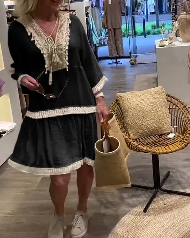 Levoire | Robe décontractée à encolure en V Noir