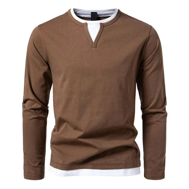 Levoire | Manches Longues Henley Braun
