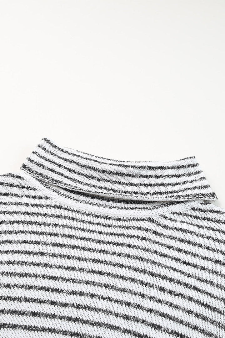 Levoire | Pull Ample Gris Raye, Parfait Pour Les Journees Decontractees