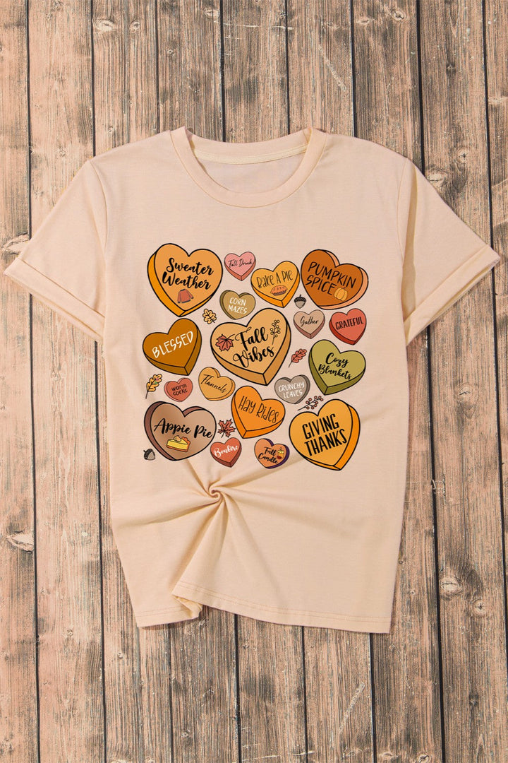 Levoire | Cœur Graphique Col Rond Manches Courtes T-shirt