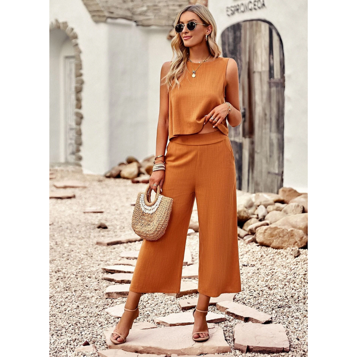 Levoire | Ensemble d'été confortable pour femmes Orange