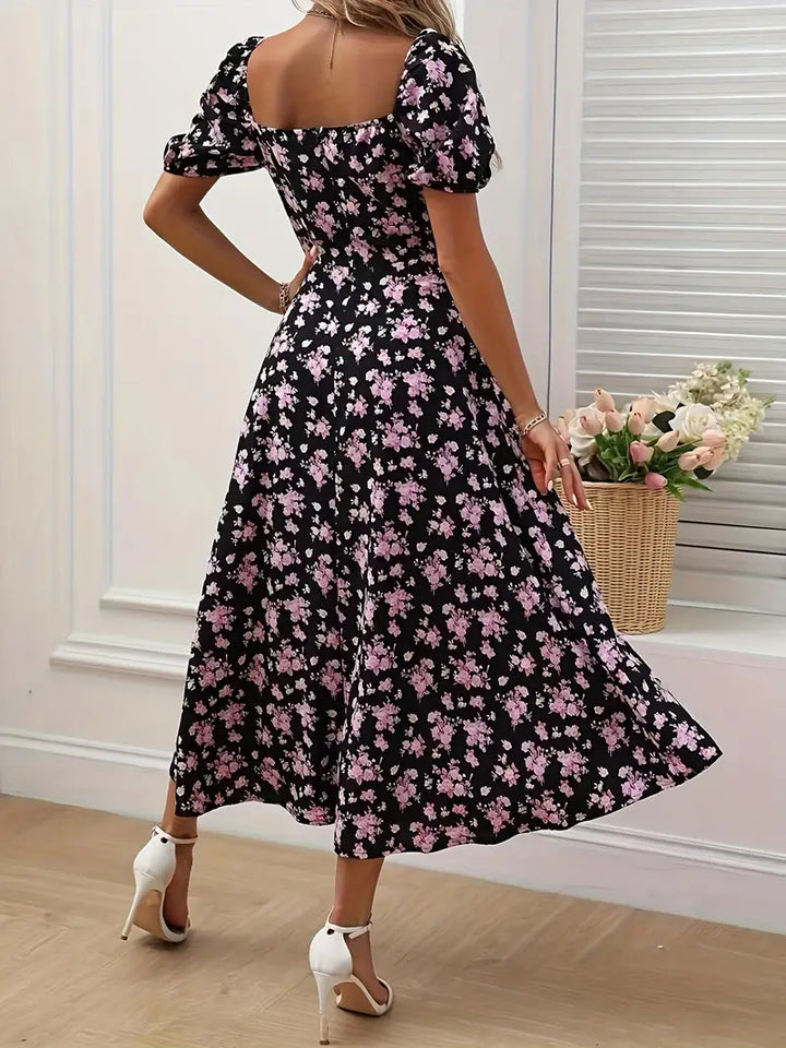 Levoire | Robe En A-Ligne Avec Imprimé Floral Et Manches Bouffantes Pour Le Printemps Et L'Été