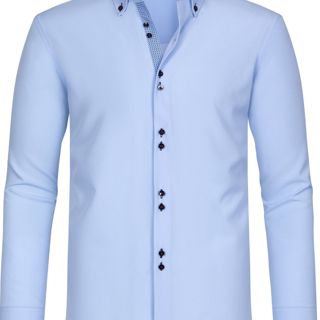 Levoire | Chemise Pour Homme Unie Avec Col Retourné Pour Des Apparitions Élégantes