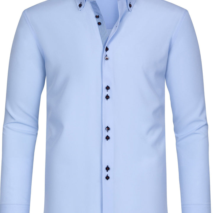 Levoire | Chemise Pour Homme Unie Avec Col Retourné Pour Des Apparitions Élégantes