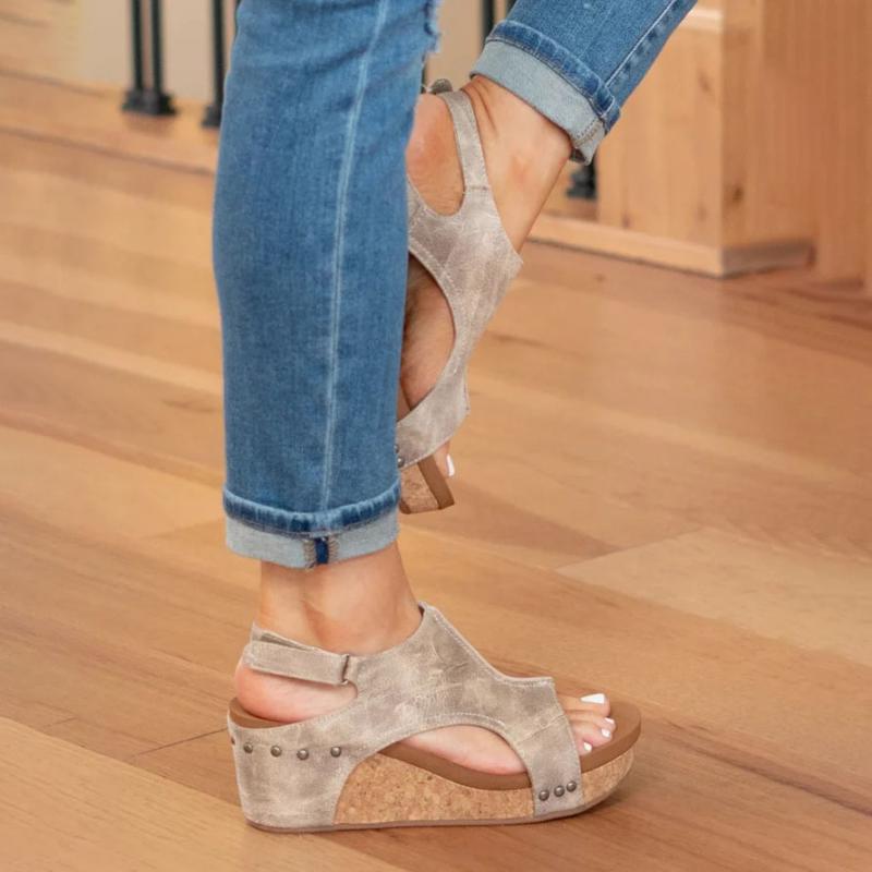 Levoire | Sandales À Talons Compensés Confortables Avec Bride Arrière Ajustable Pour Femmes