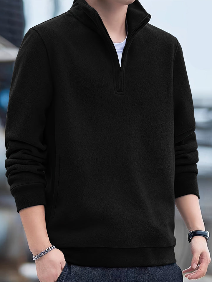 Levoire | Sweat À Capuche En Polaire Avec Demi-Zip Noir