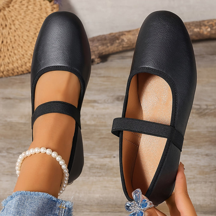 Levoire | Élégantes Ballerines Mary Jane Blanches Noir