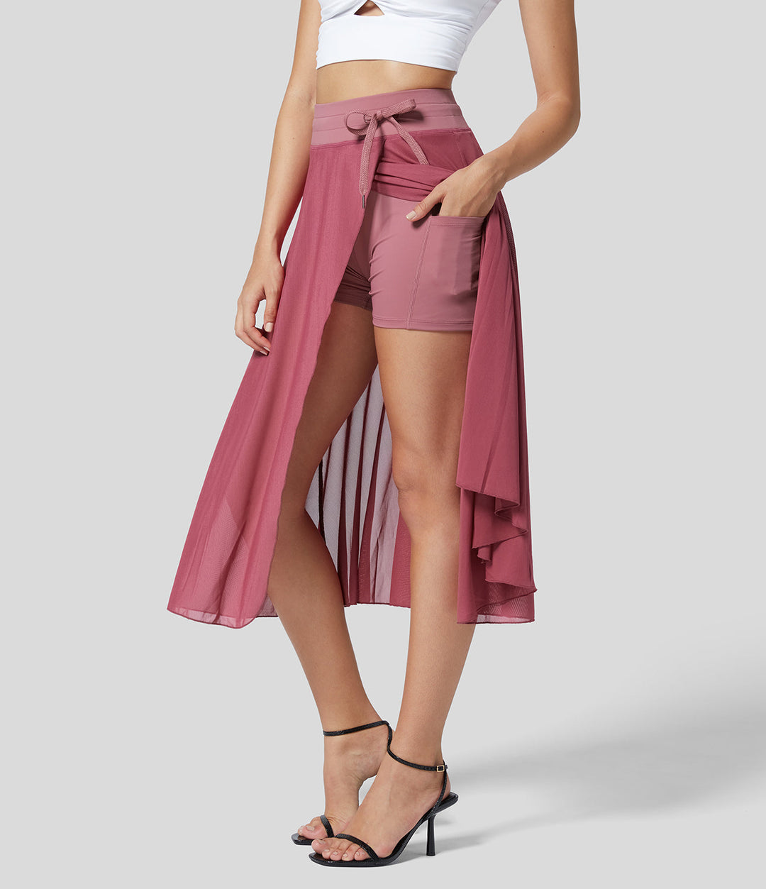 Levoire | Jupe Midi 2-En-1 Taille Haute