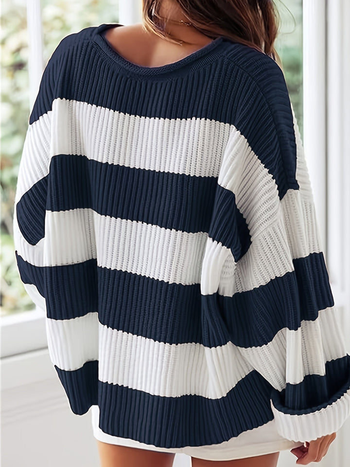 Levoire | Pull En Tricot Avec Col Rond Et Rayures