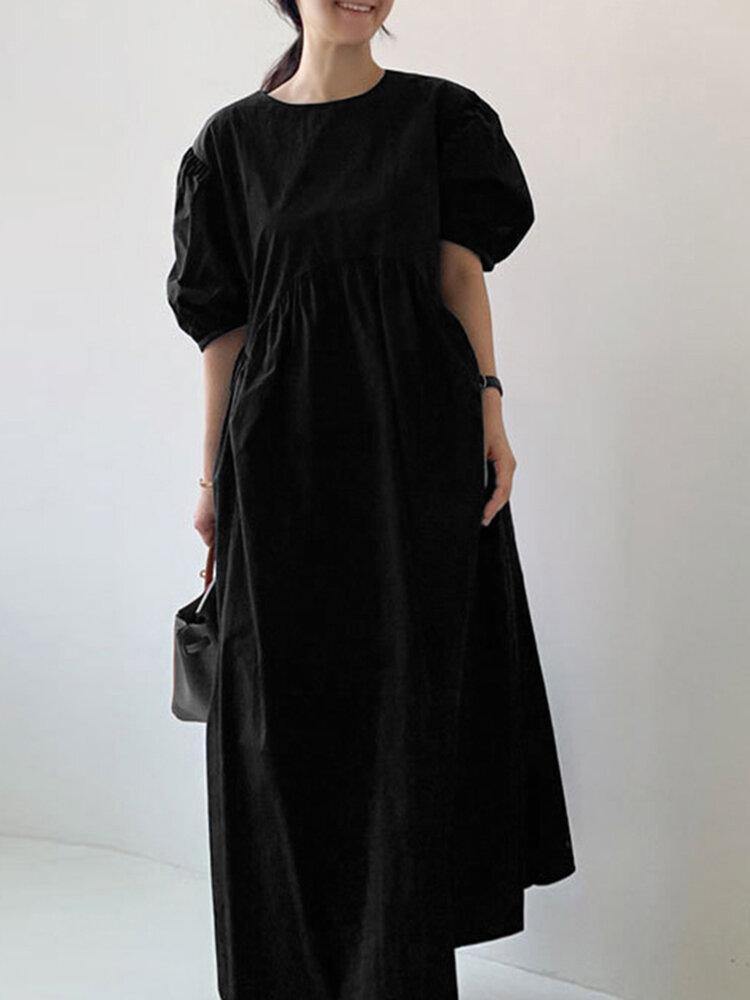 Levoire | Robe rentou à manches bouffantes Noir