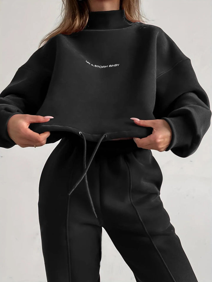 Levoire | Deux pièces t-shirt imprimé parfait pour femmes Noir