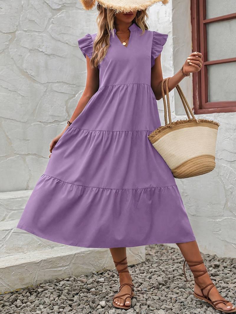 Levoire | Robe Élégante À Manches Volantées Pour Le Printemps Et L'Été