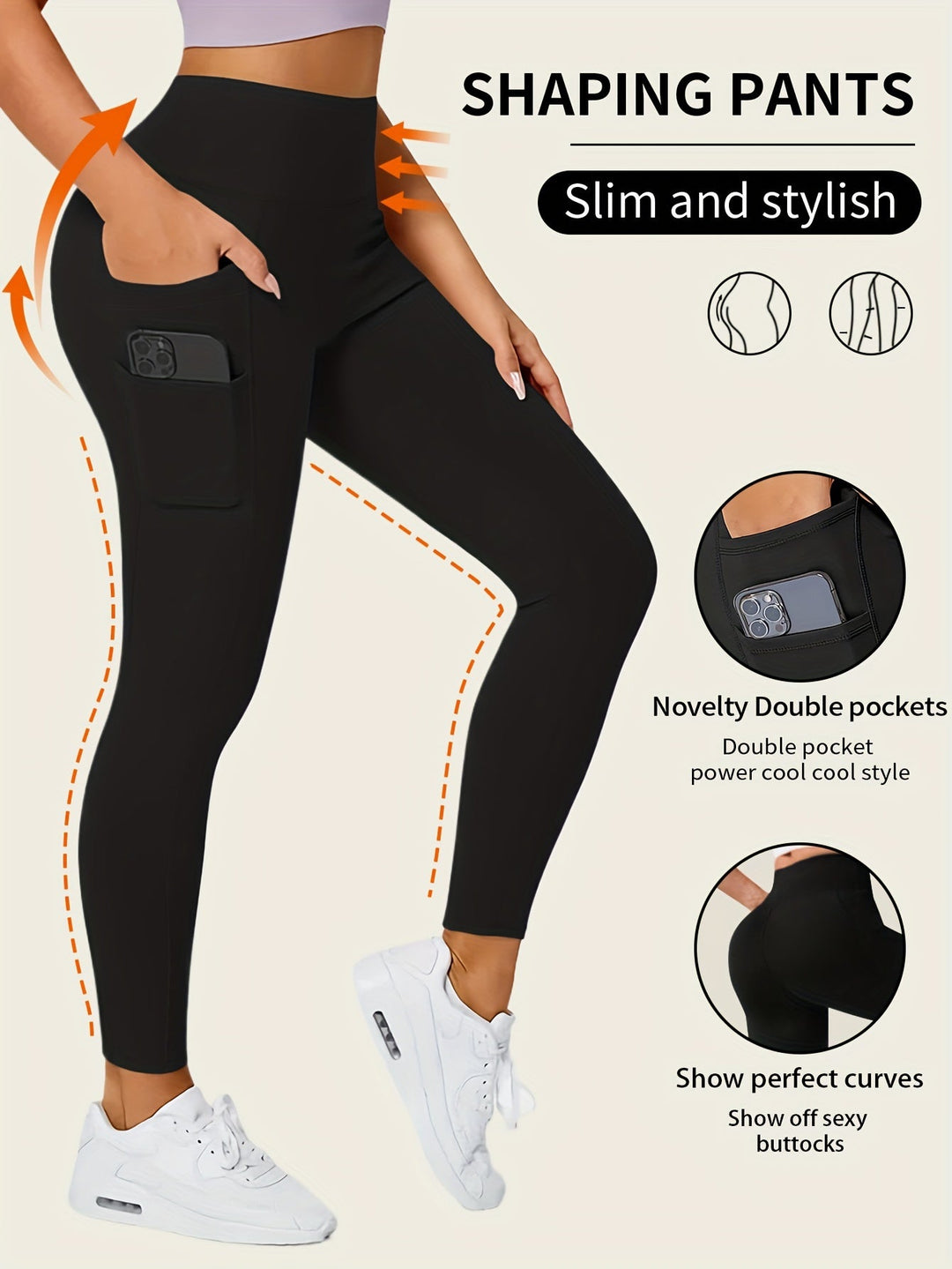 Levoire | Pantalons De Yoga Unis Avec Poche Et Haute Élasticité Noir