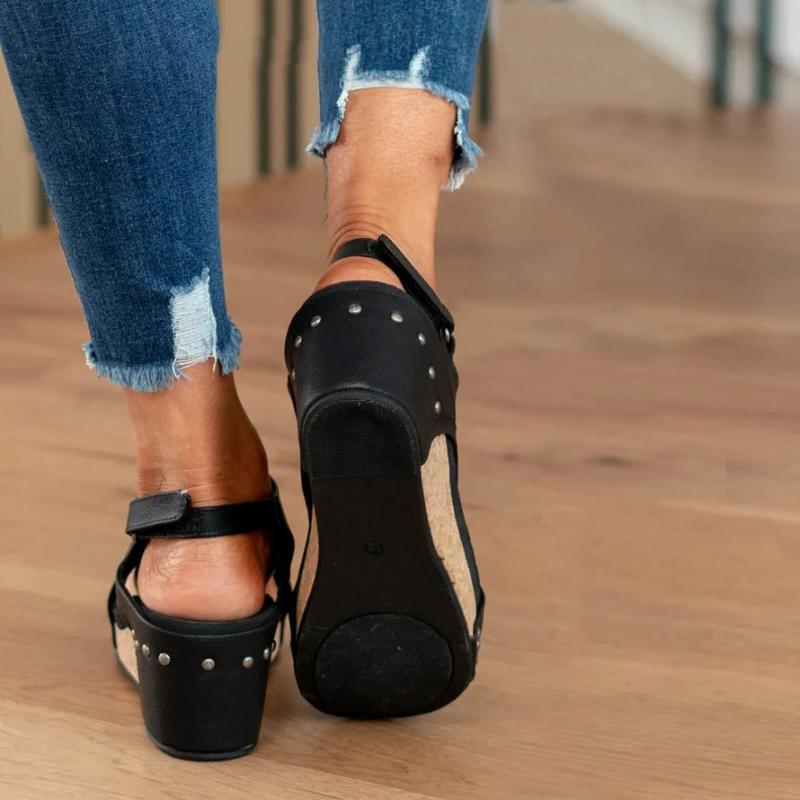Levoire | Sandales À Talons Compensés Confortables Avec Bride Arrière Ajustable Pour Femmes