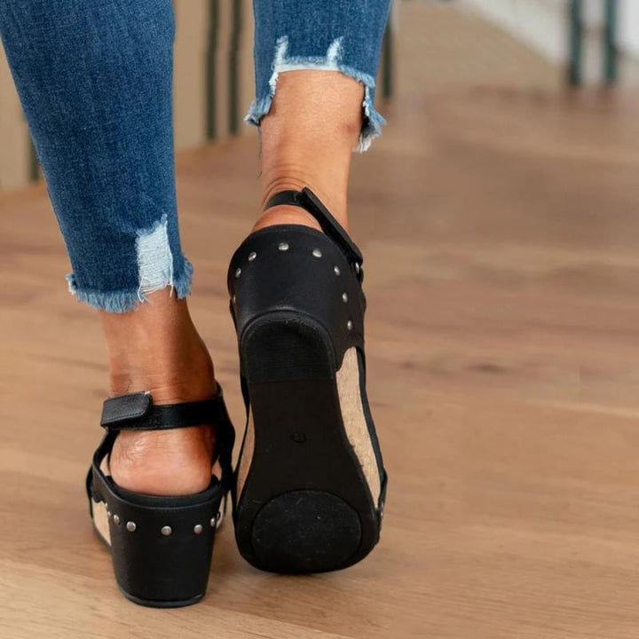 Levoire | Sandales À Talons Compensés Confortables Avec Bride Arrière Ajustable Pour Femmes