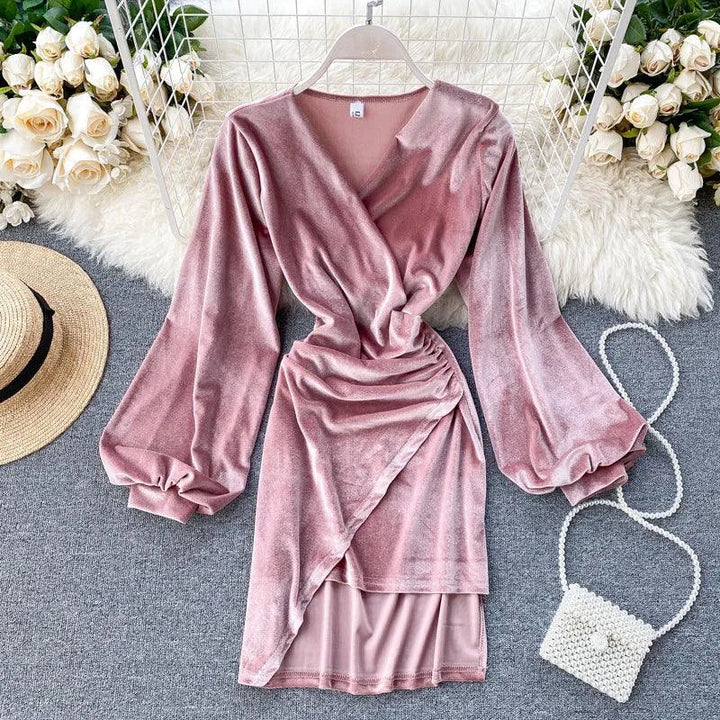 Levoire | Robe plissée sexy sur les hanches Rosa