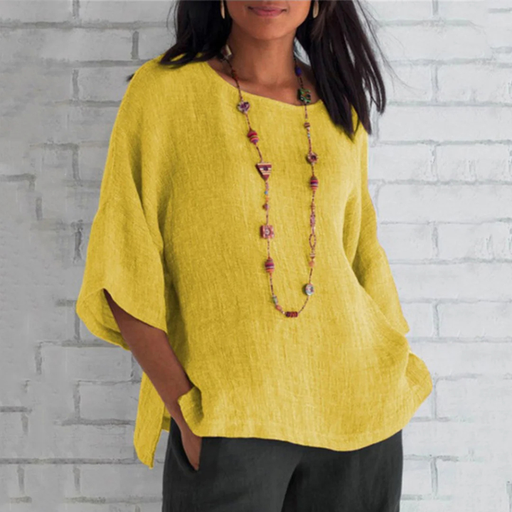 Levoire | Ample - Haut Pour - Femmes - Manches 3/4 Jaune