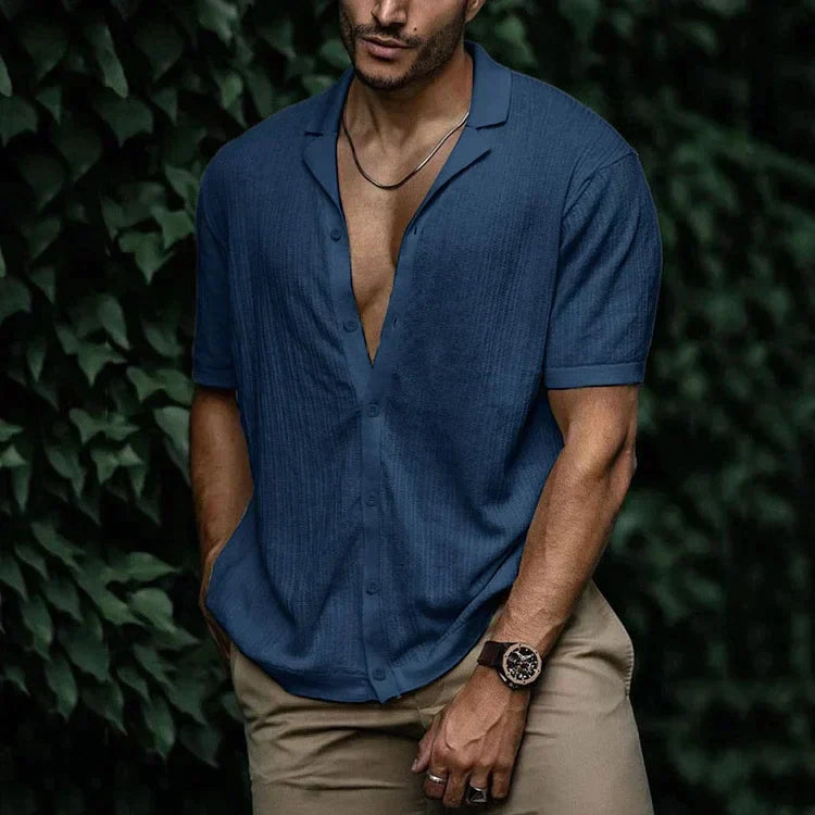 Levoire | Chemise Pour Homme Élégante Et Confortable Avec Boutons Bleu marine