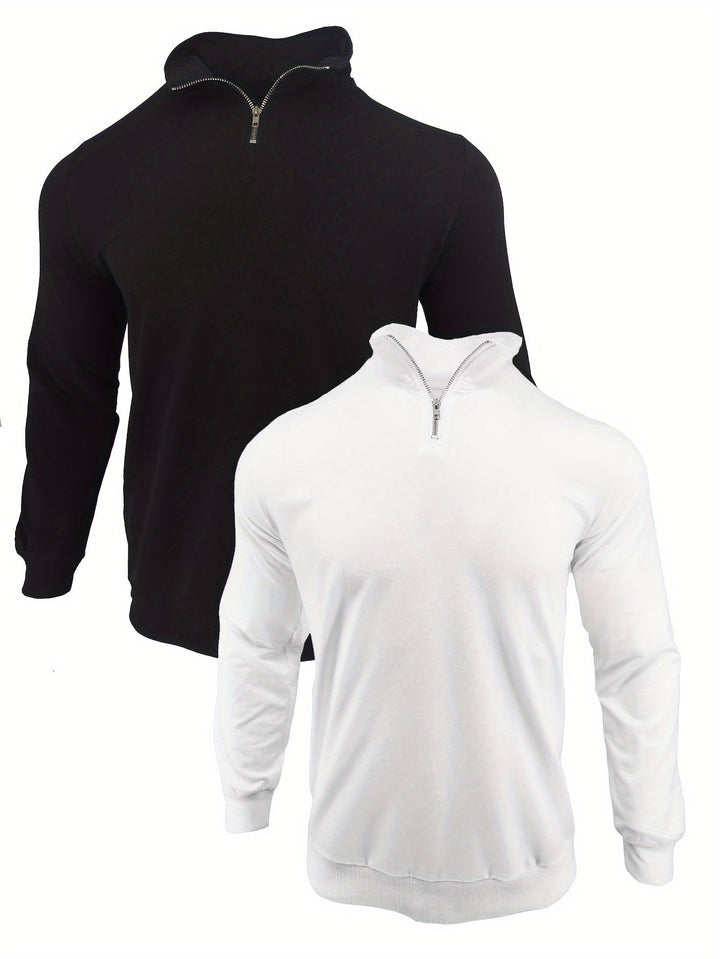 Levoire | Rento Sweatshirt Hommes Non Mélangé Avec Fermeture Éclair Mi-Longue, Manches Longues