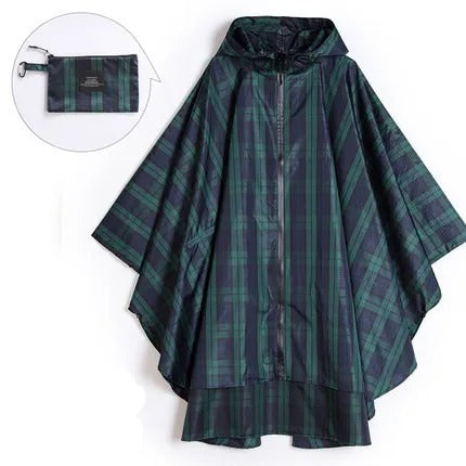 Levoire | Poncho Pour La Randonnée En Plein Air Vert bleu Une taille