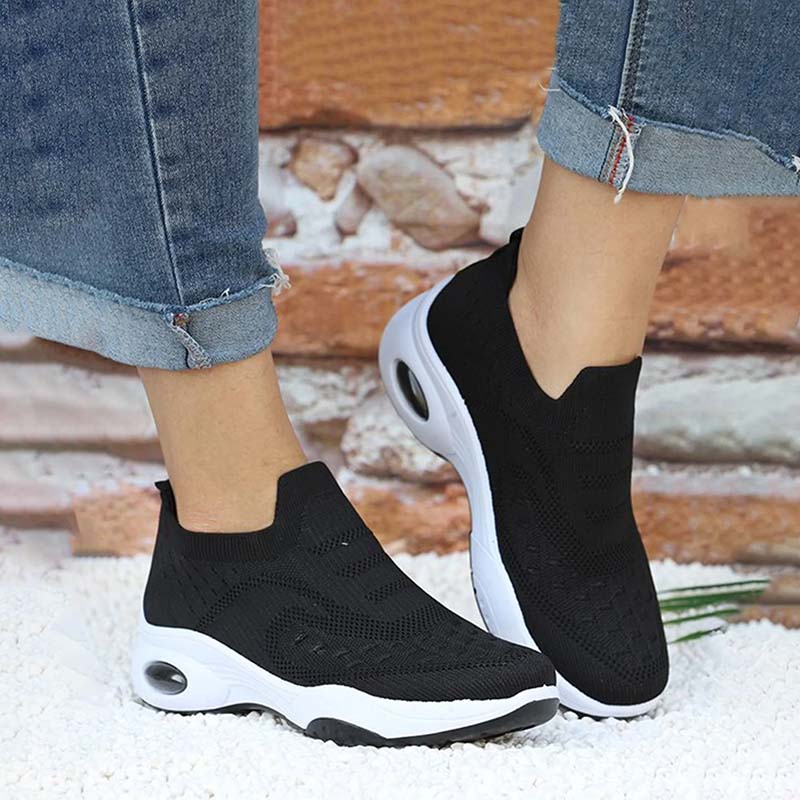Levoire | Baskets Slip-On Confortables À Niveau Nuage Pour Femmes Noir