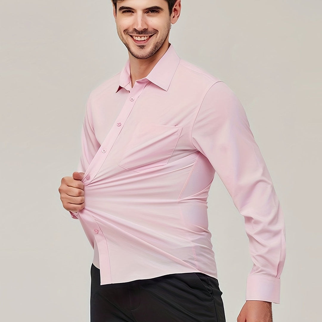Levoire | Chemise De Business En Coton Respirant Pour Homme Rose