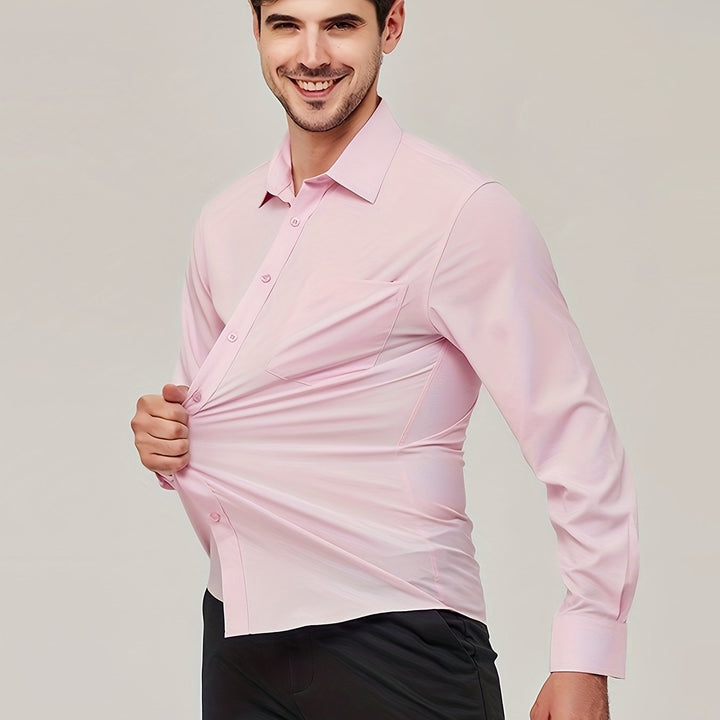 Levoire | Chemise De Business En Coton Respirant Pour Homme Rose