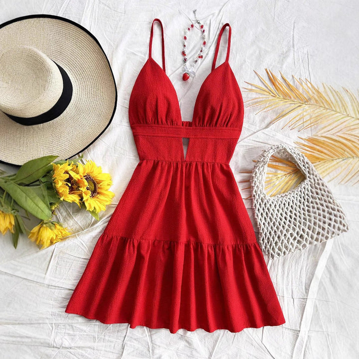 Levoire | Robe d'été à bretelles et à taille élastique Rot