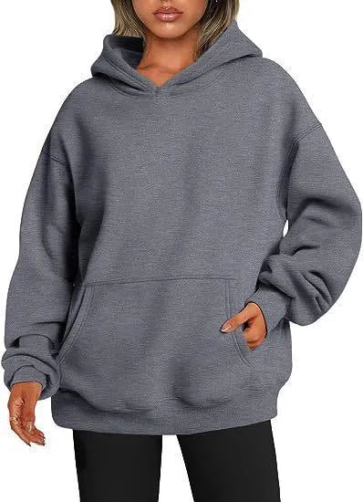 Levoire | Sweat à capuche pour femmes avec poches Gris foncé