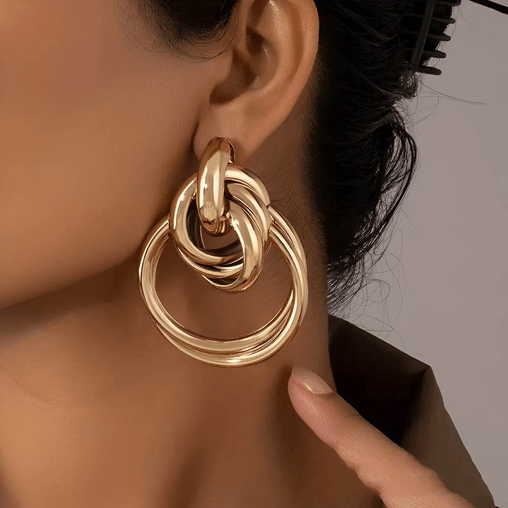 Levoire | Boucles D'Oreilles Dorées Au Style Français Et Bord Punk