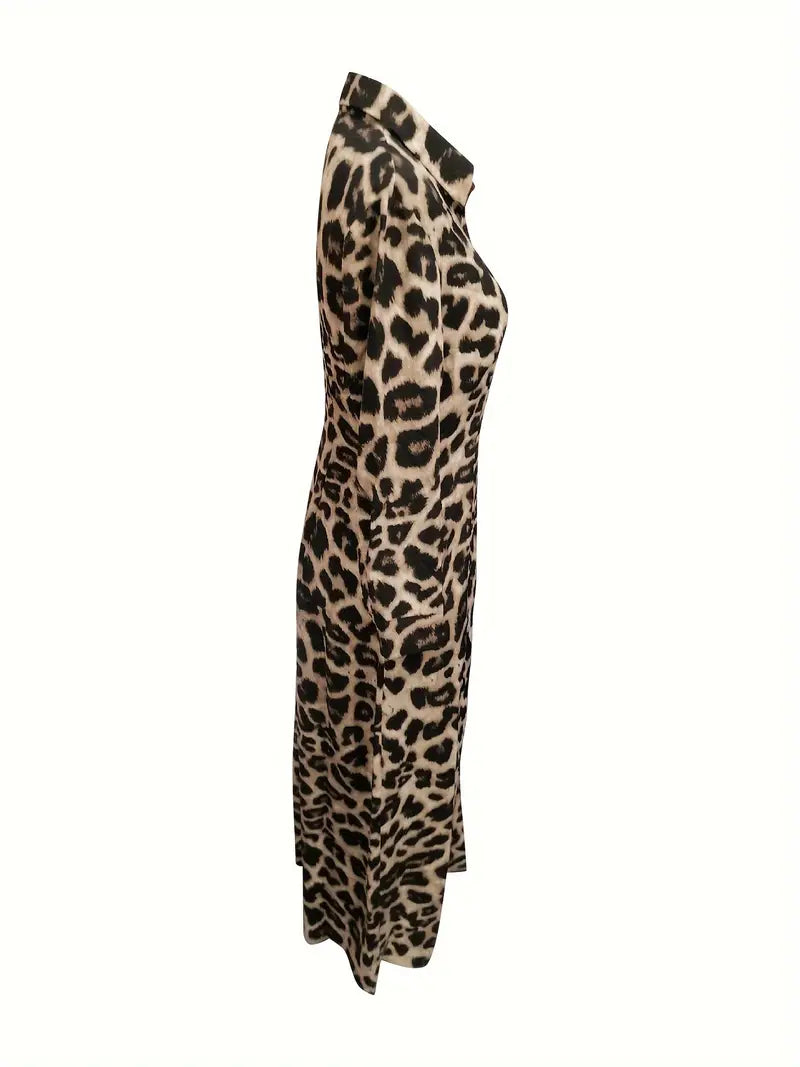 Levoire | Robe Maxi À Motif Léopard Et Boutons