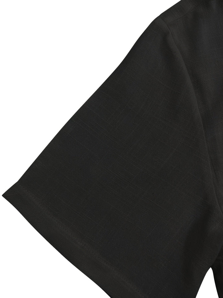 Levoire | T-Shirt Uni Hommes Col Henley Profond