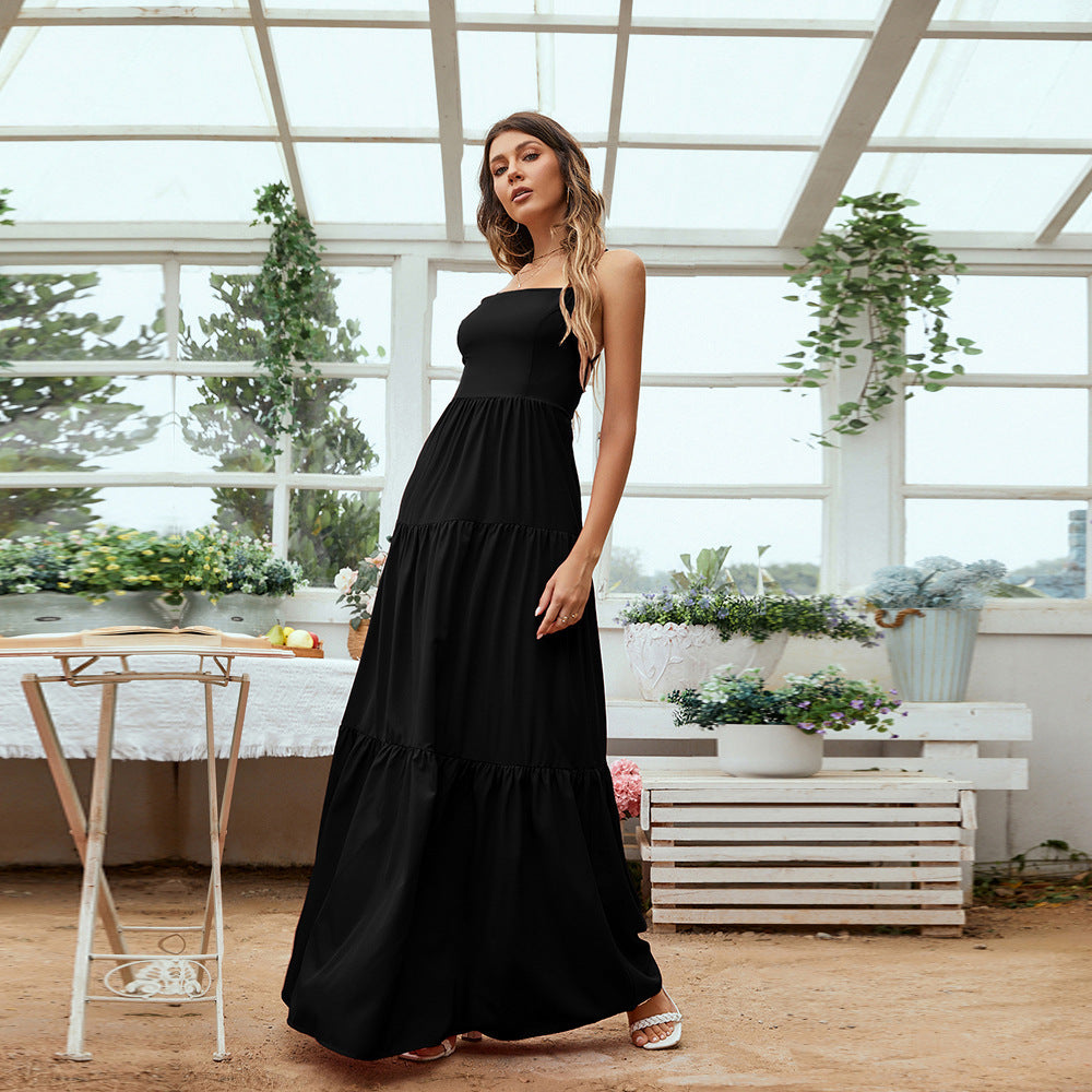 Levoire | Robe longue avec ceinture et dos nu Noir