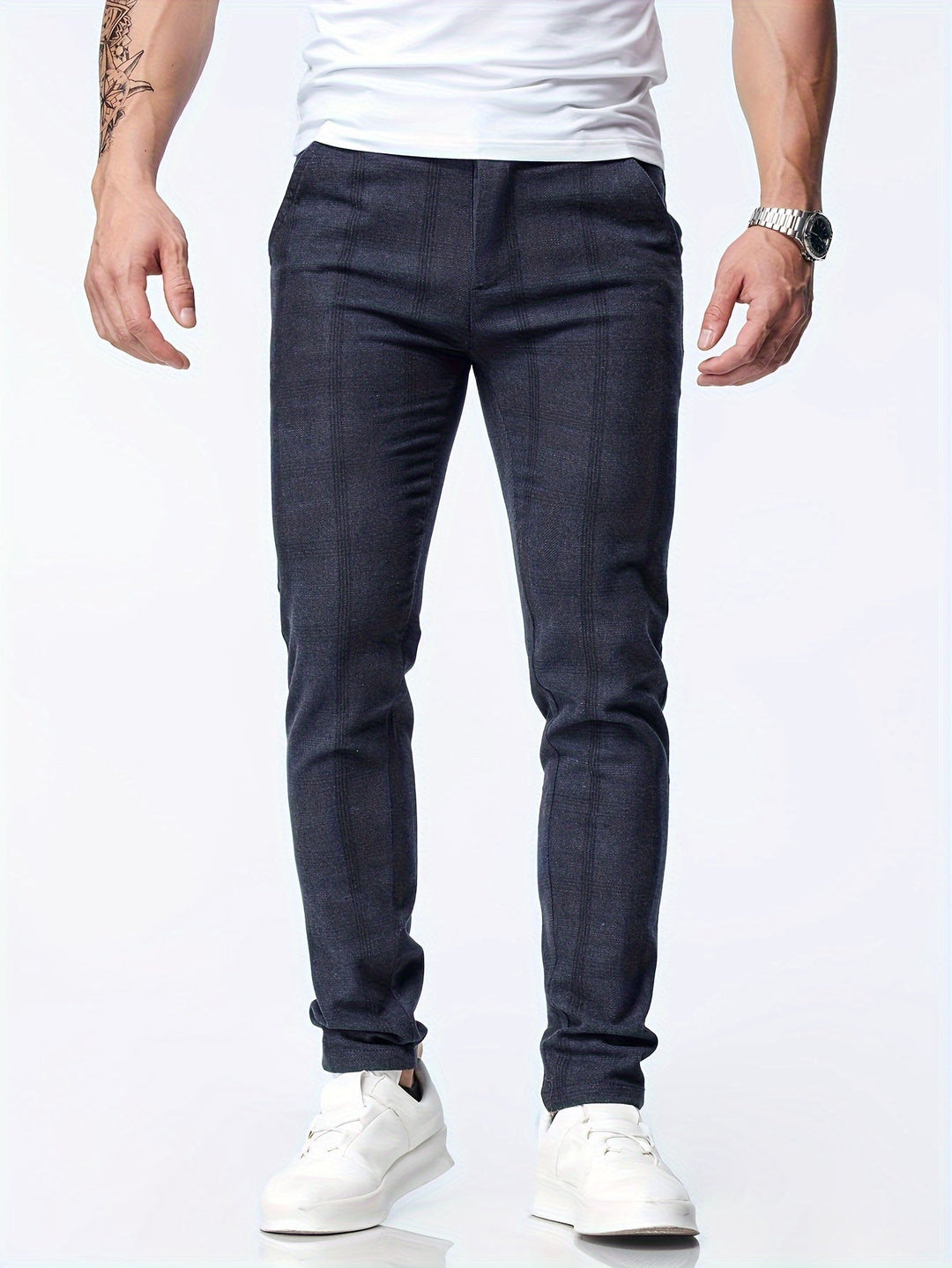 Levoire | Pantalons Décontractés Slim Fit À Motifs Pour Hommes