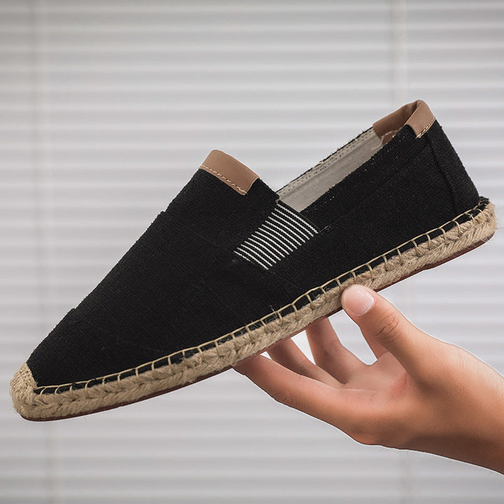 Levoire | Élégant Mocassin En Toile Léger Pour Hommes Noir