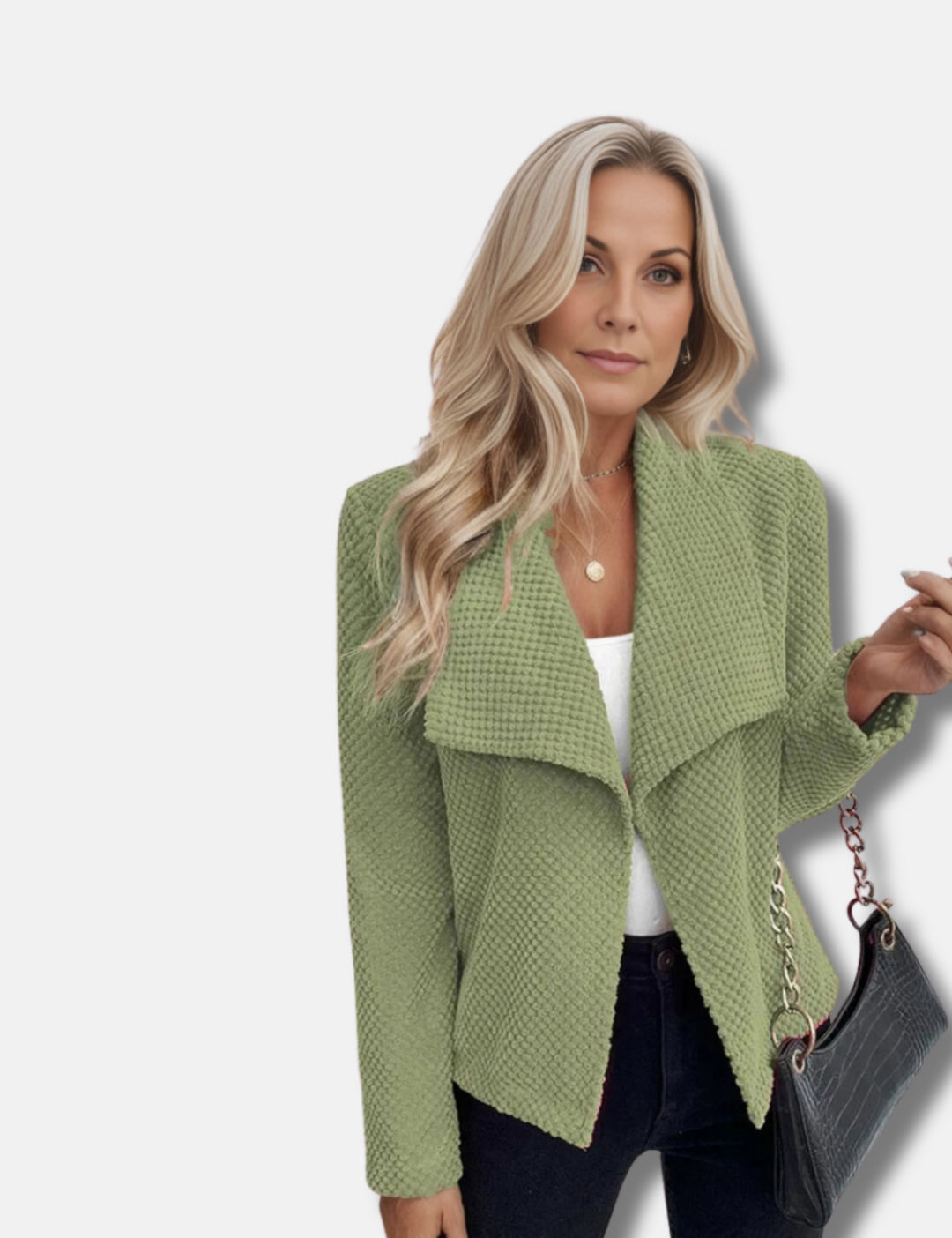 Levoire | Veste Courte Élégante Avec Col Rabattu Pour Femmes Vert